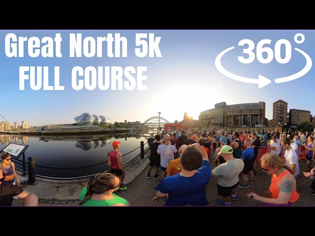 Great North 5k 2023 360 Video | FULL ROUTE | Newcastle Quayside | Treadmill Run