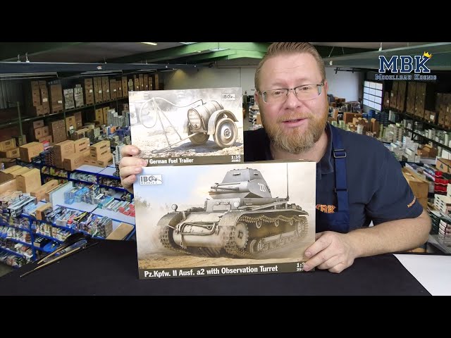 MBK unboxing #1116 - 1:35 Panzer Ausf.a/2 w/Observation turret, German Small Fuel Trailer (IBG)