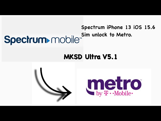 7/22/22 MKSD Ultra v5.1 Spectrum Mobile IP 13 Sim Unlock to Metro by T-Mobile iOS 15.6