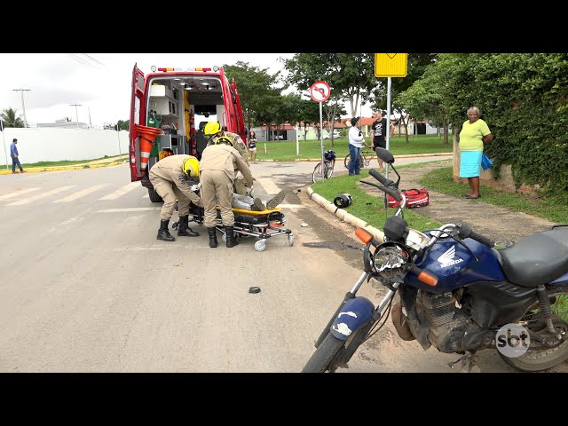 Motociclista fica ferido em cruzamento que acontece muitos acidentes