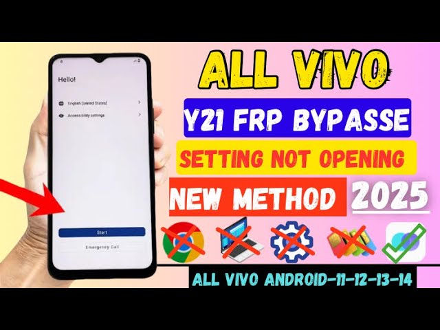 Vivo Y21 Frp Bypass Android 12 13 New Security2025| Vivo Y21 (V2111) Google Account BypassWithout Pc