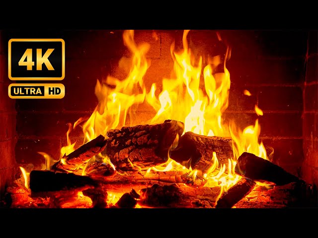 🔥4K Fireplace Jazz Music🔥10 Hours of Relaxing Jazz Playlist mixed with Burning Logs for Cozy Evening