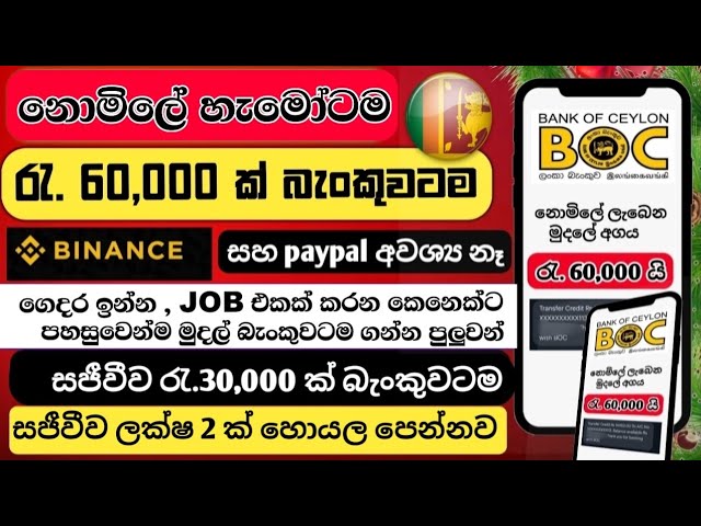 🎁 ලක්ෂ 2 කට වඩා හොයන වැඩක් | Bank withdrawal site sinhala | earn money sinhala 2025