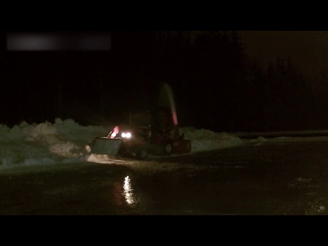 Massey Ferguson GC1705 snowblowing heavy wet snow