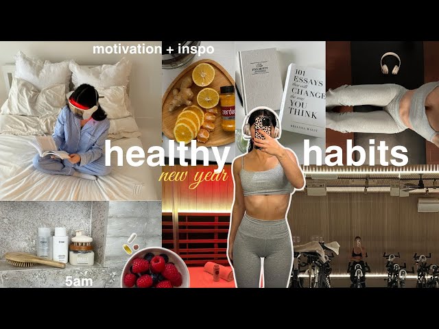 new year HEALTHY HABITS 🌱 my daily routine for a productive + healthy year *ultimate motivation*