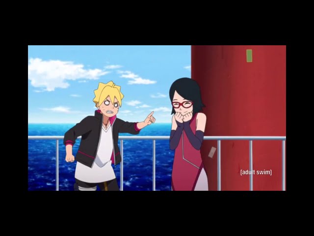 Sarada Flirts with Boruto on Boat ( English Dub - EP 24 ) Boruto X Sarada Moments