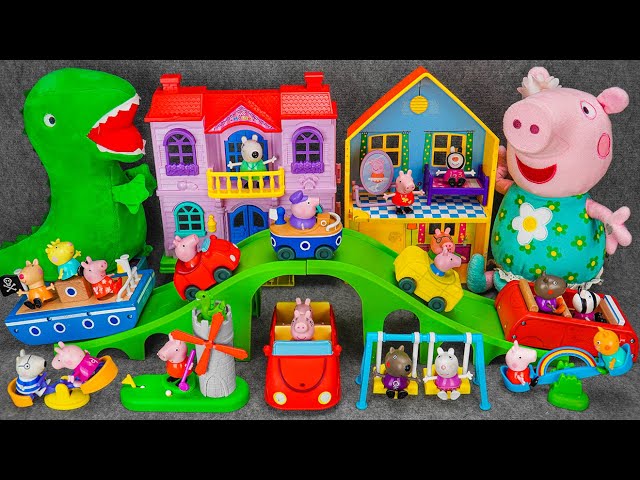 99 Minutes of Satisfying ASMR Unboxing | Adorable Peppa Pig All Around Peppa’s Town Playset 🌳