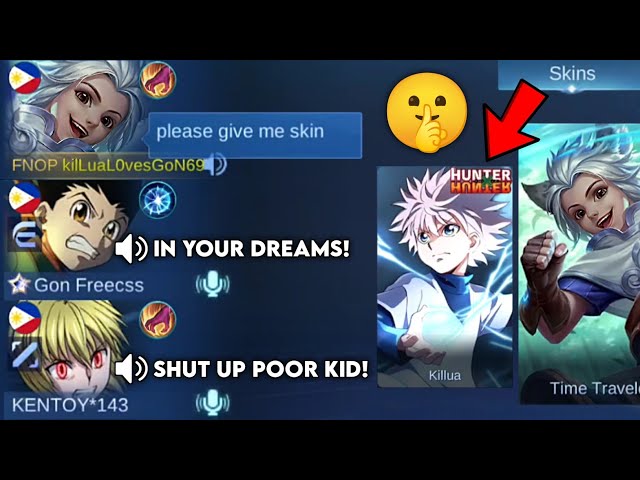 HARITH "NO SKIN" PRANK IN RANK GAME!!🤫 (I met real Hunter X Hunter Skins!🤯) they bash me not until..