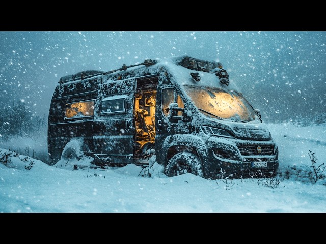 Surviving my 1st Winter of Extreme Van Life, Blizzard, Snow Storm Camping, Freezing Cold, Snowfall