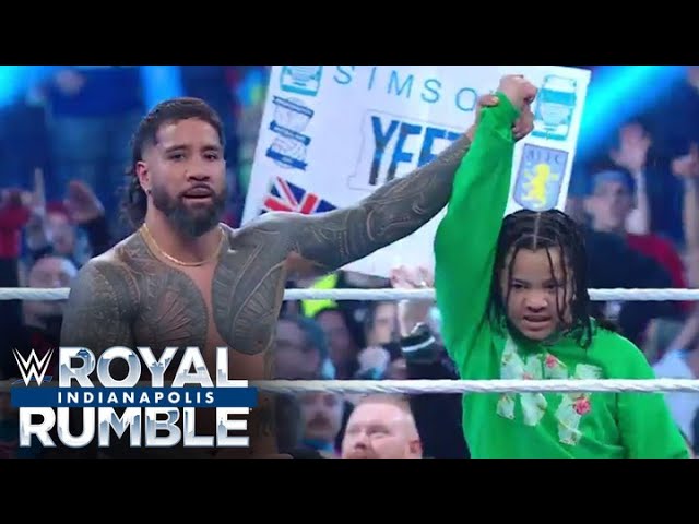 Jey Uso celebrates with his son after winning Royal Rumble: Royal Rumble 2025 Post-Show highlights