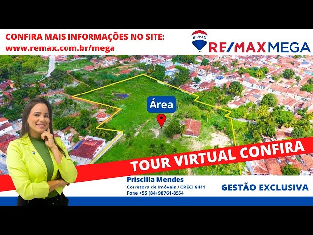 Tour virtual 360 área para venda no centro de Macaíba/RN.