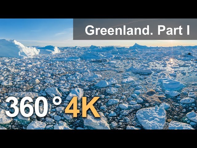 360°, Icebergs of Greenland. Part I. 4К aerial video