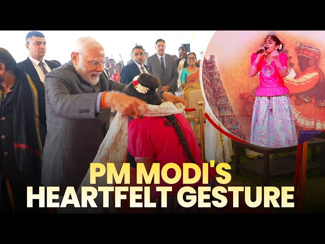 PM Modi gifts his shawl to a Girl during Pongal celebrations