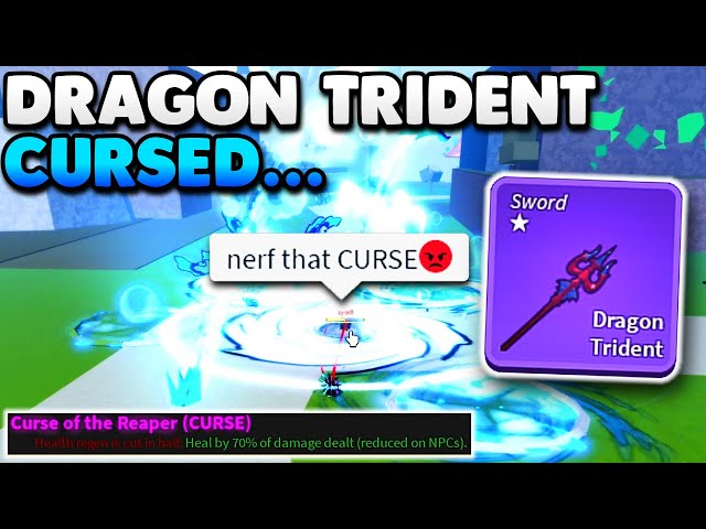 Dragon Trident With CURSED Enchantment is UNLIMITED HP... (Blox Fruits)