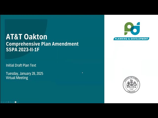 AT&T Oakton Plan Amendment Community Meeting: Jan. 28, 2025