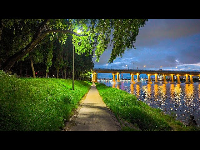 [Eng Sub] Seoul Evening Walk to Coss the Gwangjin Bridge and Hangang | Korea 4K HDR