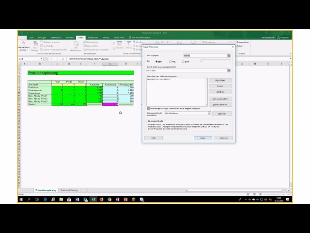 Excel   d   8 Solver und Zielwertsuche