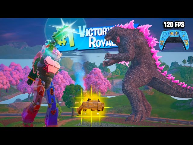 The Mech Vs Godzilla In Fortnite Chapter 6 Season 1 | High Elimination On PS5 120 FPS