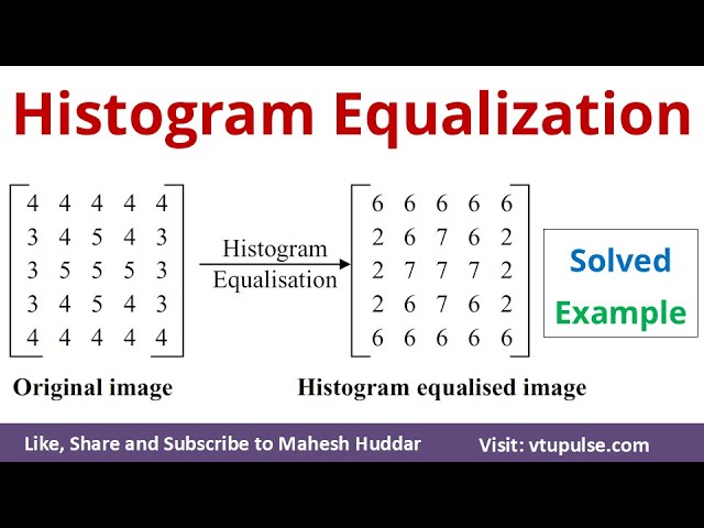 Histogram Equalization Solved Example 2 in Digital Image Processing by Vidya Mahesh Huddar