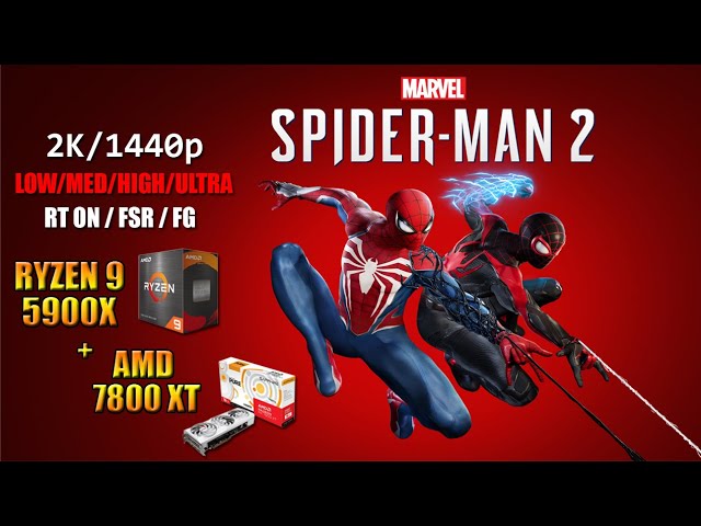 Spider-Man 2 PC -  RYZEN9 5900X + 7800xt PC Performance benchmark Video  #spiderman #tn_gaming00739