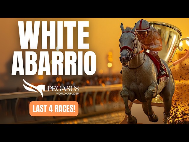 White Abarrio Dominates: First Place in the Pegasus World Cup G1!