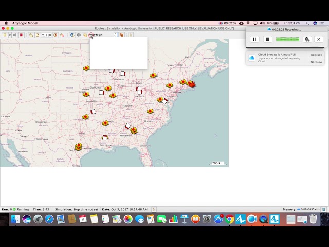 Anylogic Simulation for Warehouse Routing