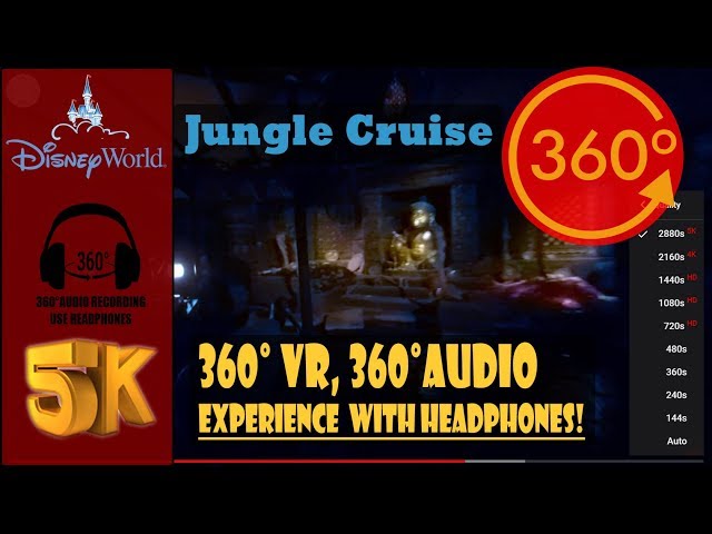 [5K 360°, 360° Audio] Jungle Cruise Immersive Full Ride VR POV - Magic Kingdom, Disney World