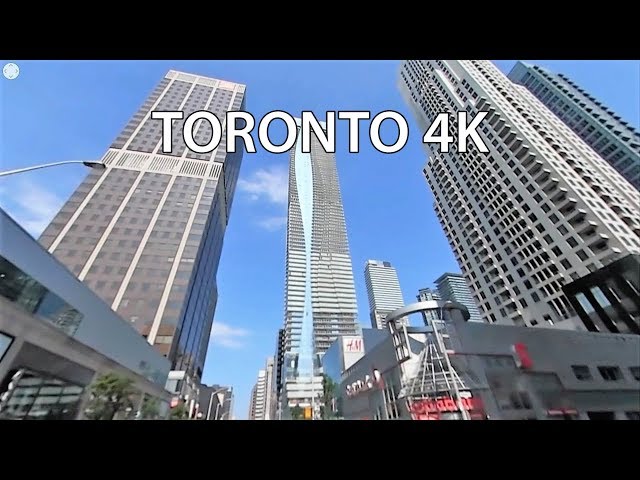 Driving Downtown VR 360 - Toronto Shopping 4K - Canada