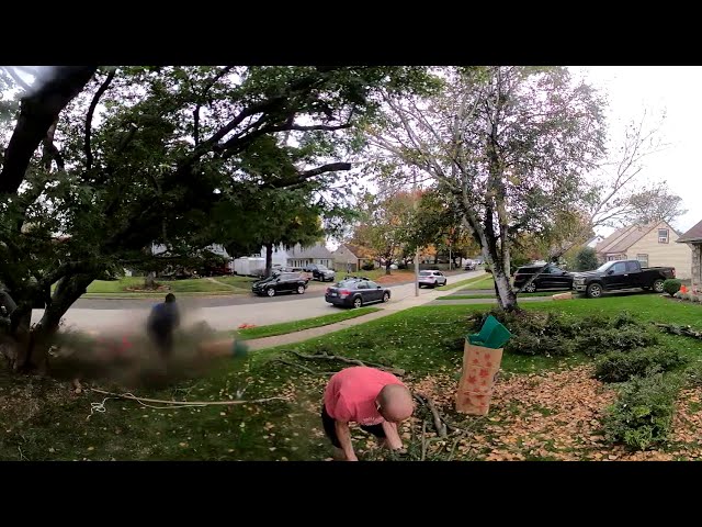 MJB Lawn Care Tree Trimming Cleanup!!! 360 TIMELAPSE!!!!