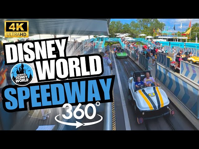 Tomorrowland Speedway 4K 360 video POV ride at Magic Kingdom 2025 Disney World