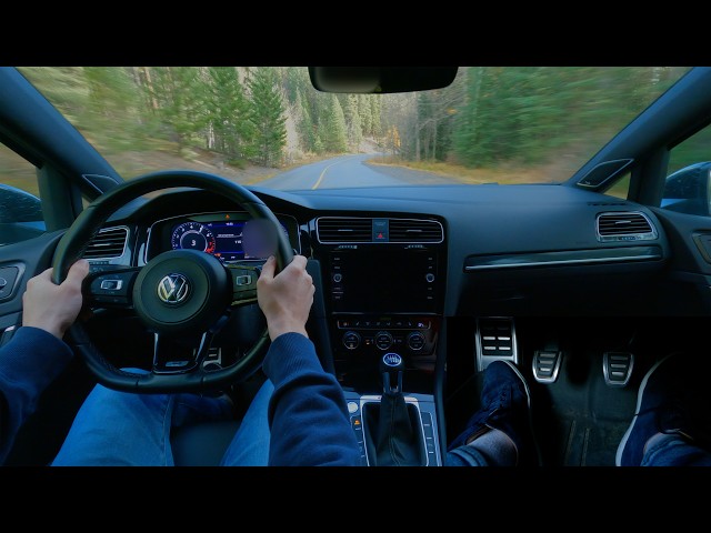 Driving a Manual Golf R Hard on a Mountain Road