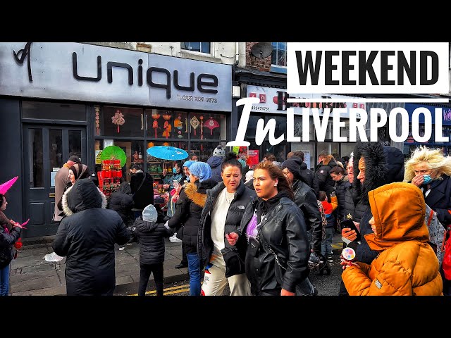 Liverpool City Weekend Walk - China Town to Liverpool City Centre - February 2022 [4KHDR]