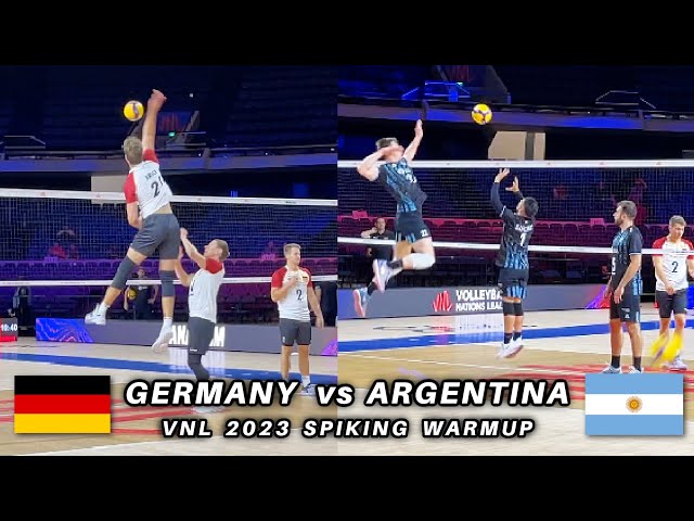 Argentina vs Germany | Hitting Warmup (VNL 2023)