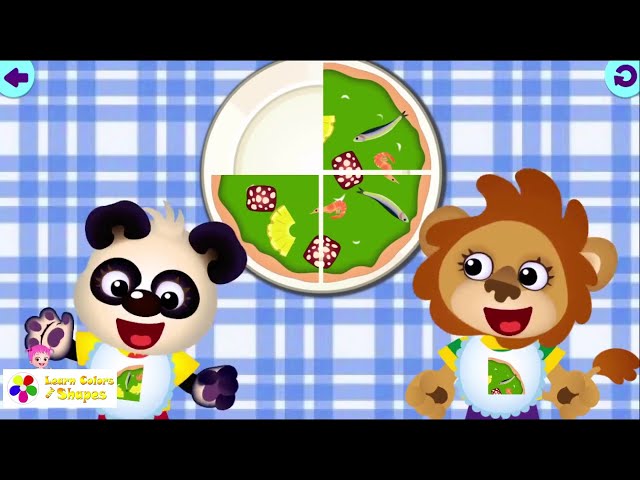 First Food Pizza | Funny Foods ANGLES PARTS WHOLES | Cooking Games for Kids