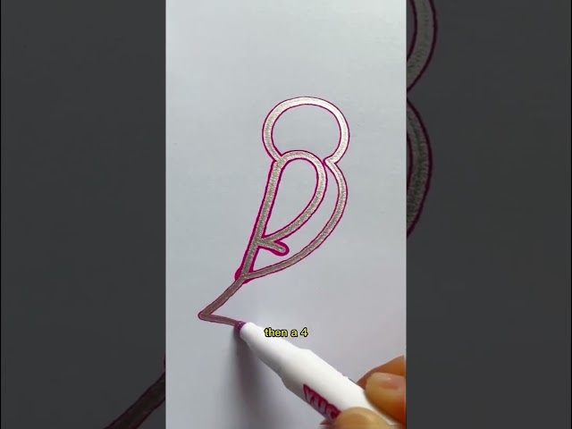 Drawing a bird with numbers step by step 🐦 #shorts