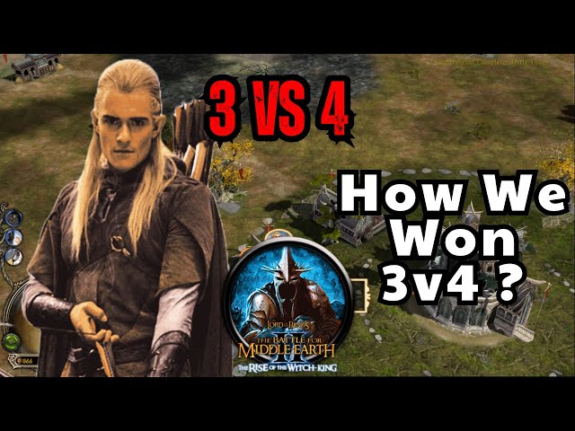 "3v4 EPIC VICTORY! Elves Dominate with Thranduil & Legolas - BFME 2 ROTWK"