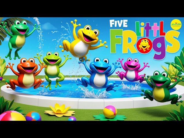 "🎶 Five Little Frogs Jumping in the Sun! | Fun Nursery Rhymes for Kids! 🐸"