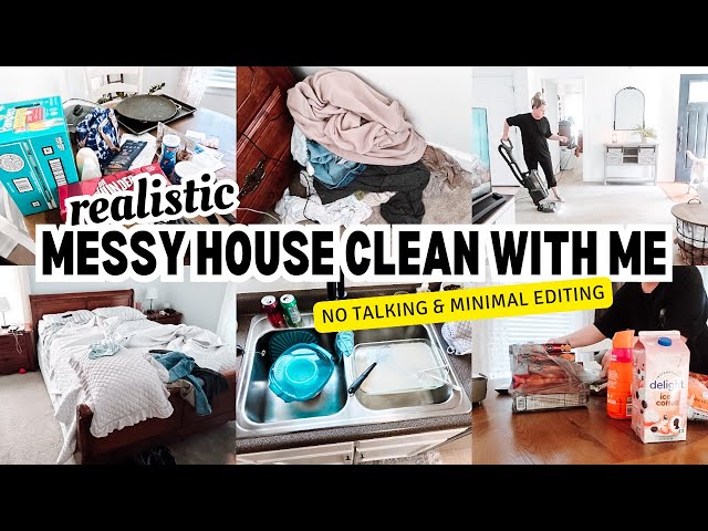 CLEAN MY MESSY HOUSE WITH ME | NO TALKING | REALISTIC CLEANING VIDEO