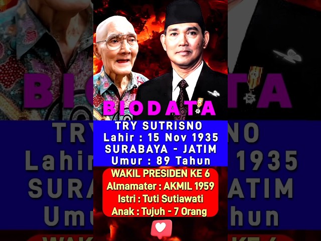 Jenderal. TRY SUTRISNO : 89 TAHUN, MANTAN WAPRES #shorts #beritaterkini