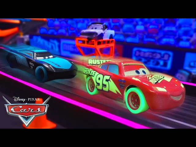 Lightning McQueen’s MOST EPIC Glow Racer Racing Competitions | Jackson Storm & More | Pixar Cars