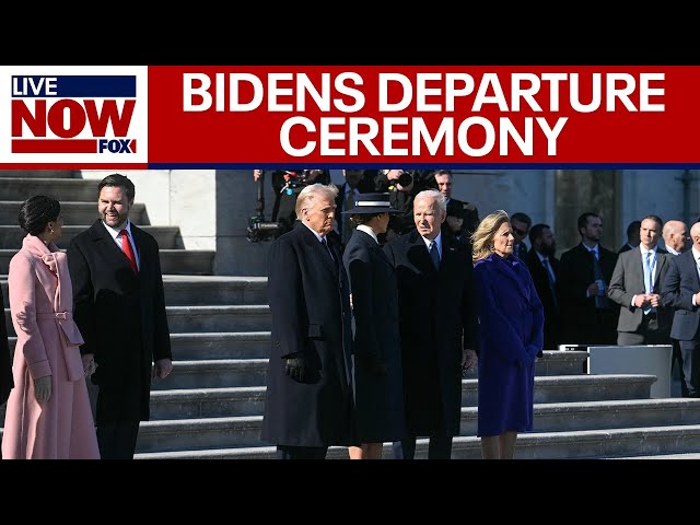 WATCH: Trump watches Bidens depart Capitol after inauguration