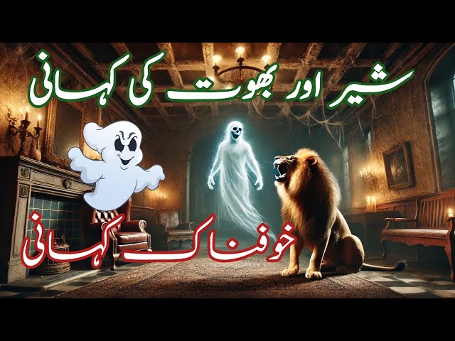 Lion and Ghost Story / shaar aur boot ki kheni urdu mein #urdukhanian #cartoon