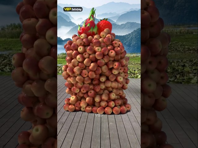 The characters Apple🍎🍏, Watermelon🍉 and Eggplant🍆 walking bump... 3D Special Effect