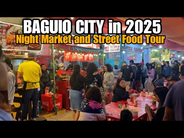 BAGUIO CITY, PHILIPPINES in FEBRUARY 2025-Night Market and Street Food Tour [4k] walking tour