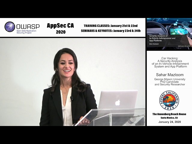 Car Hacking: Security Analysis of an In-Vehicle-Infotainment System and App Platform - Sahar Mazloom