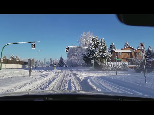 Driving in Vancouver, Canada during a snow storm 2018