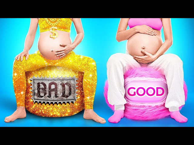 Bad VS Broke Pregnant! 👶 Rich VS Broke Parenting Funny Situations