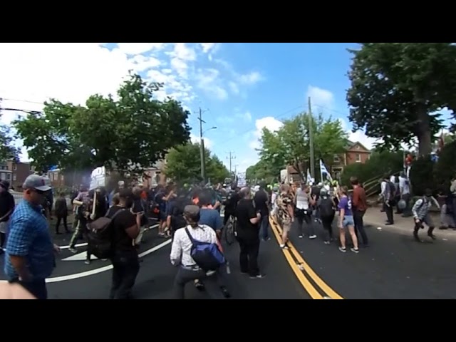 360 Fight and Bullhorn  - Unite the Right Charlottesville Virginia