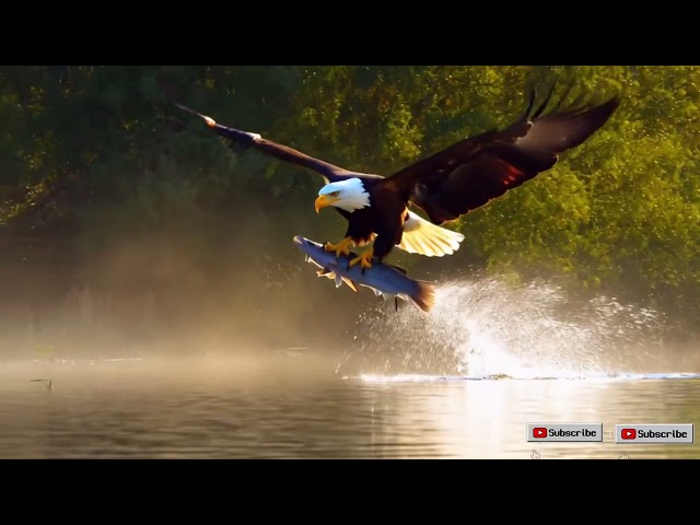 Eagle catching fish | Bald Headed Eagle catches salmon🐟