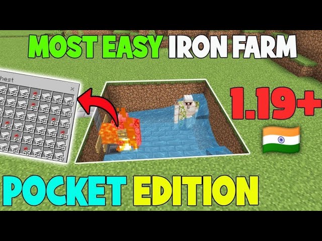 India's best iron farm in minecraft pocket edition 1.19+1.20 in hindi #minecraft #viralvideo2023